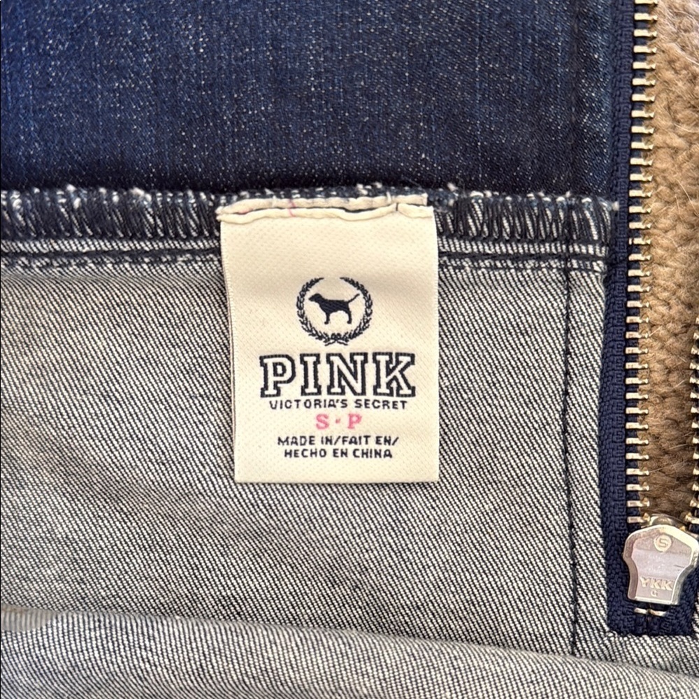 PINK VS- Stretchy Denim Pencil Mini Skirt Y2K - Picture 3 of 4